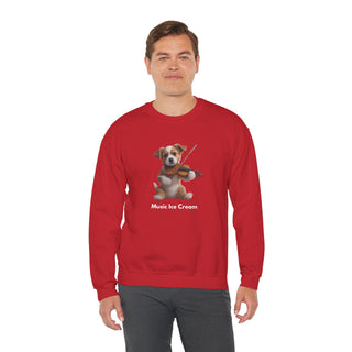 Violin Virtuoso Pup: 'Strings of Joy' Unisex Crewneck Sweatshirt