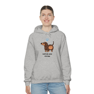 Maintain Good Posture Musical Dog Unisex Hooded Sweatshirt