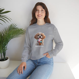 Ice Cream Bliss: 'Joyful Pup Treat' Unisex Crewneck Sweatshirt