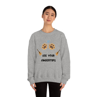 Use Your Fingertips Musical Dog Unisex Crewneck Sweatshirt