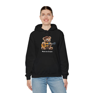 Chord Cuddles: 'Bear & Guitar' Unisex Hooded Sweatshirt