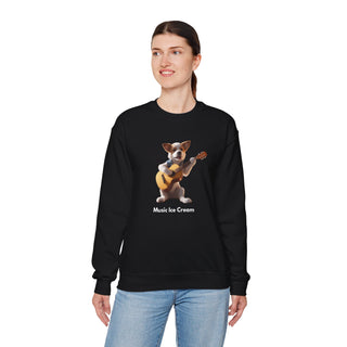 Rockstar Riffs: 'Guitar Hero Pup' Unisex Crewneck Sweatshirt