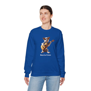 Rockstar Riffs: 'Guitar Hero Pup' Unisex Crewneck Sweatshirt