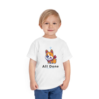 "All Done!" Delightful Pup Toddler Short Sleeve Tee