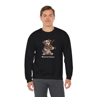 Violin Virtuoso Pup: 'Strings of Joy' Unisex Crewneck Sweatshirt