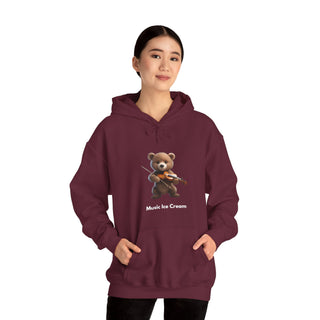 Violin Virtuoso: 'Bear the Melody' Unisex Hooded Sweatshirt