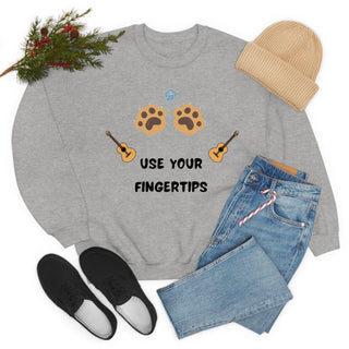 Use Your Fingertips Musical Dog Unisex Crewneck Sweatshirt