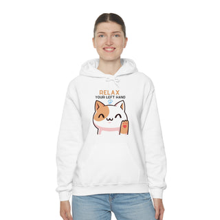 Relax Your Left Hand Musical Kitten Unisex Hooded Sweatshirt