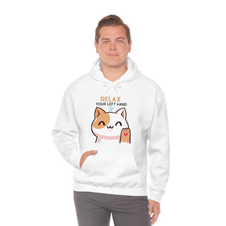 Relax Your Left Hand Musical Kitten Unisex Hooded Sweatshirt