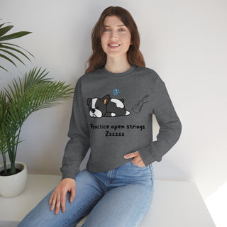 Practice Open Strings Musical Kitten Unisex Crewneck Sweatshirt