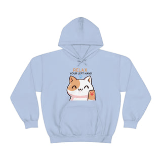 Relax Your Left Hand Musical Kitten Unisex Hooded Sweatshirt