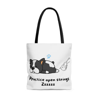 Practice Your Open Strings Musical Dog Tote Bag