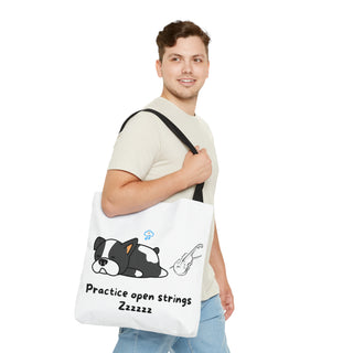 Practice Your Open Strings Musical Dog Tote Bag