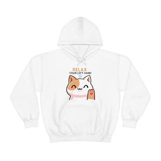 Relax Your Left Hand Musical Kitten Unisex Hooded Sweatshirt