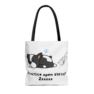 Practice Your Open Strings Musical Dog Tote Bag