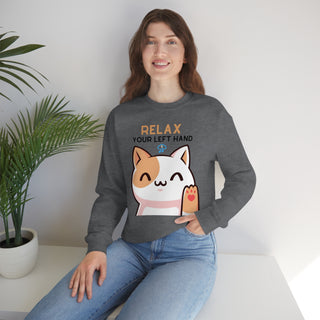 Relax Your Left Hand Musical Kitten Unisex Crewneck Sweatshirt