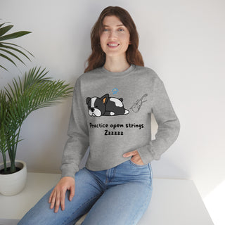 Practice Open Strings Musical Kitten Unisex Crewneck Sweatshirt