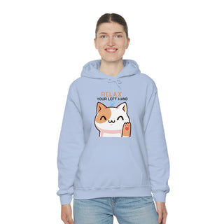 Relax Your Left Hand Musical Kitten Unisex Hooded Sweatshirt