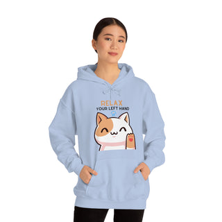 Relax Your Left Hand Musical Kitten Unisex Hooded Sweatshirt