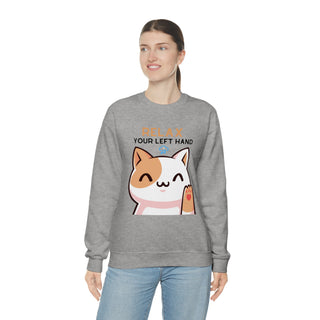 Relax Your Left Hand Musical Kitten Unisex Crewneck Sweatshirt