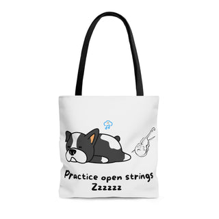 Practice Your Open Strings Musical Dog Tote Bag