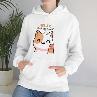 Relax Your Left Hand Musical Kitten Unisex Hooded Sweatshirt