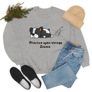 Practice Open Strings Musical Kitten Unisex Crewneck Sweatshirt