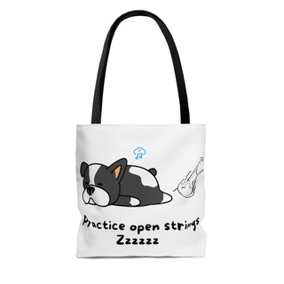 Practice Your Open Strings Musical Dog Tote Bag