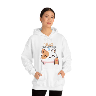 Relax Your Left Hand Musical Kitten Unisex Hooded Sweatshirt