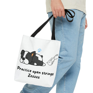 Practice Your Open Strings Musical Dog Tote Bag